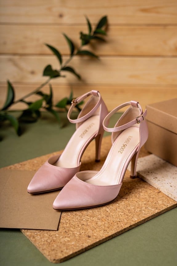 blush pink bridal heels