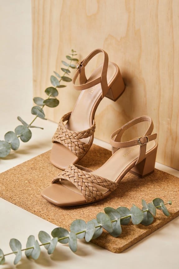 braided detail low heels