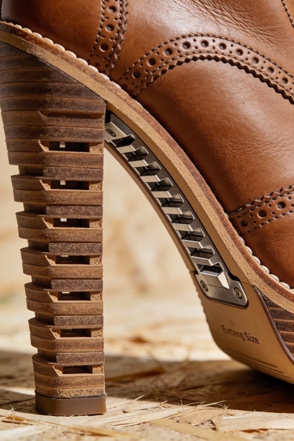 shank placement enhances heel stability