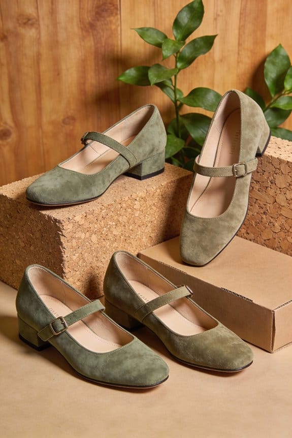 stylish suede mary jane pumps